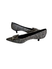 STUART WEITZMAN Tweed Crystal Rhinestone Pumps Kitten Heel Pointy Toe 5