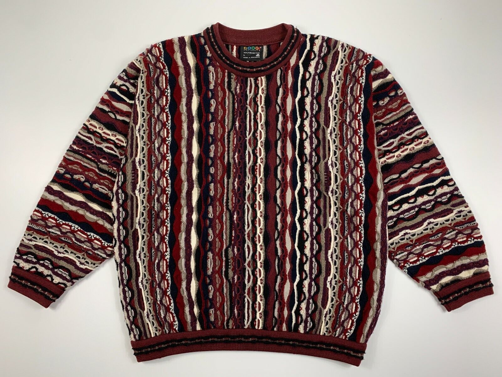 Vintage Coogi Australia Pure Wool 3D Sweater Red … - image 1