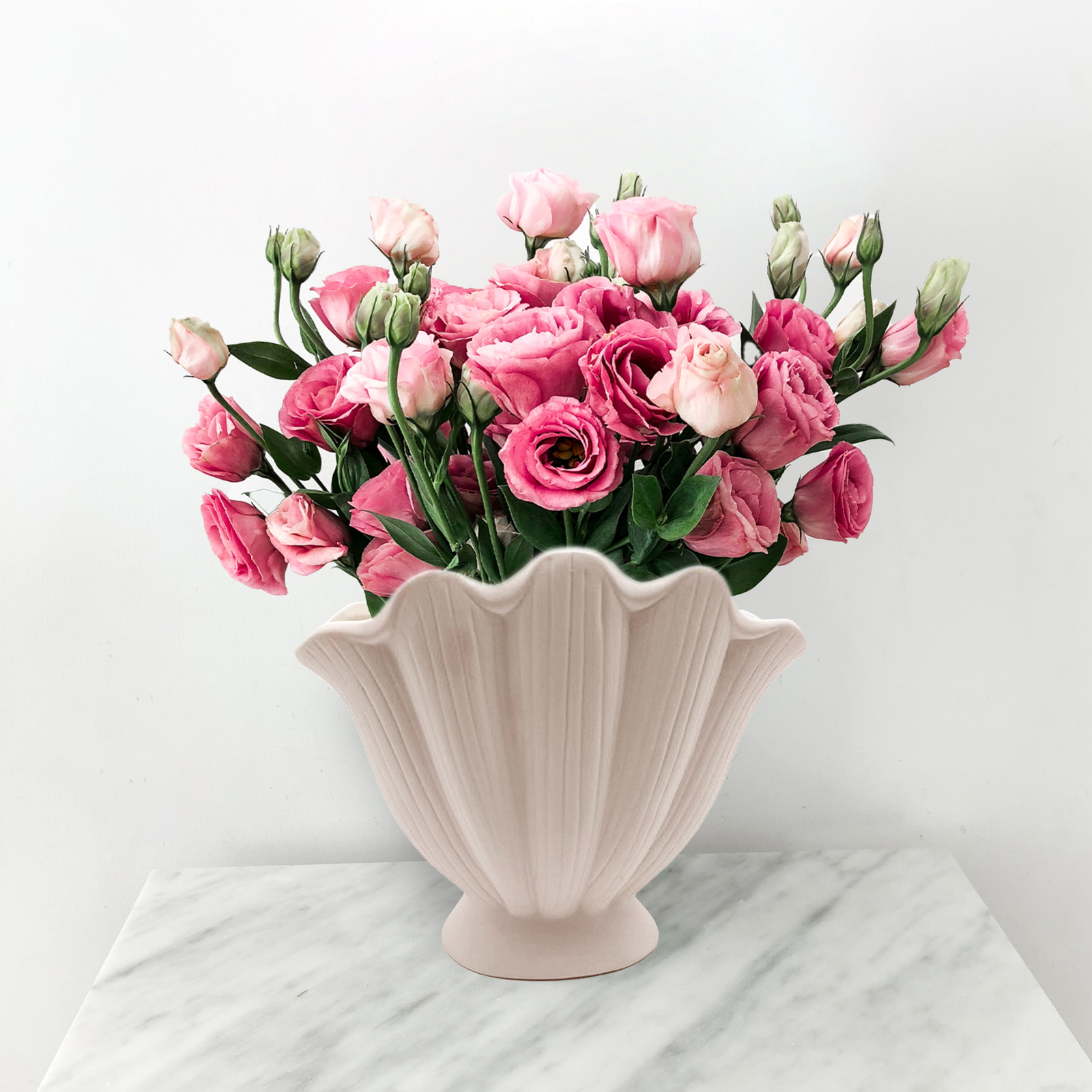 JY Shell Ceramic Vase Dried Flowers Handmade Vases For Home