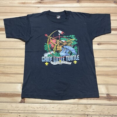 Vintage 90s Chief Little Turtle 25th Anniversary Native American Shirt Size L
