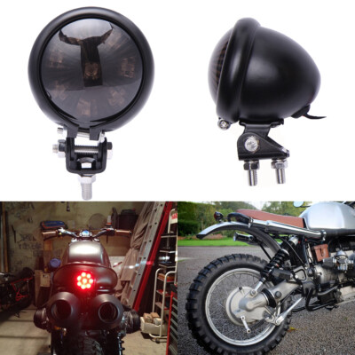 Bates Style Smoke LED Brake Tail Red Light For Bobber Chopper Cafe Universal JQ