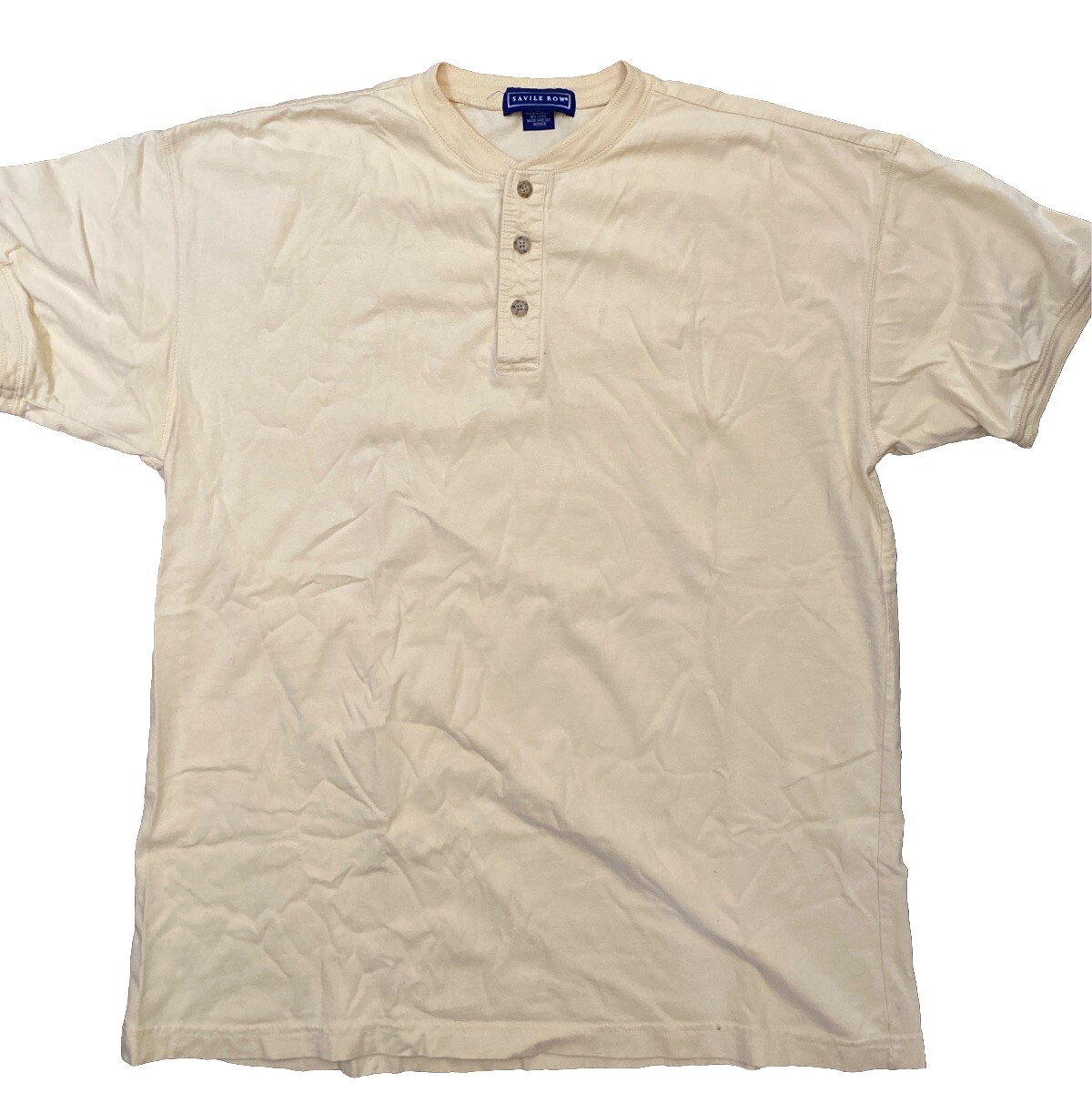 FILA Camicia Savile Row Adirondack Polo Henley XL gialla manica corta lavorata a maglia