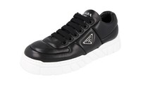 Prada Nappa Downtown Bold Chunky Sneaker - 2EE386 Schwarz Weiss Neu - 10 44