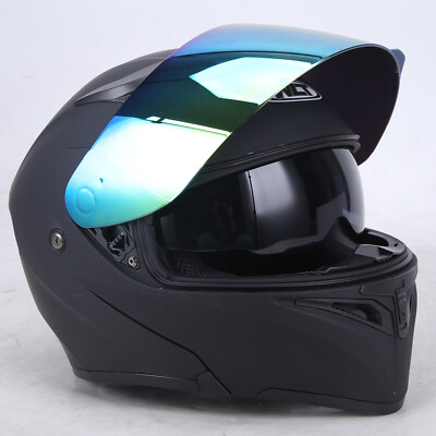 Motorcycle DOT Modular Helmet Full Face Dual Visor Flip Up Helmet + EXTRA SHIELD