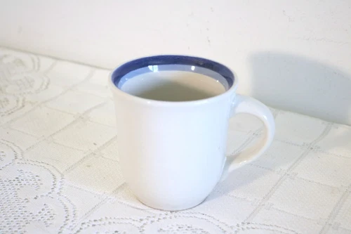 PFALTZGRAFF DENIM BLUE BANDS CHINA STONEWARE 3 7/8"h Coffee Mugs Cups Set of 3