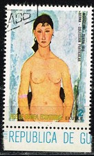 Equatorial Guinea Art Modigliani Famous Painting Nude Woman stamp 1980 A-4