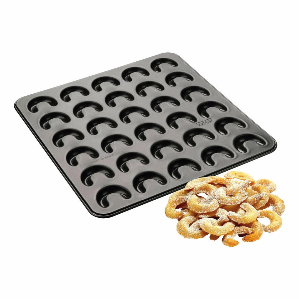 Zenker Sparkling Christmas Vanillekipferlblech Vanillekipferl Blech Schwarz 30cm - Bild 3 von 4