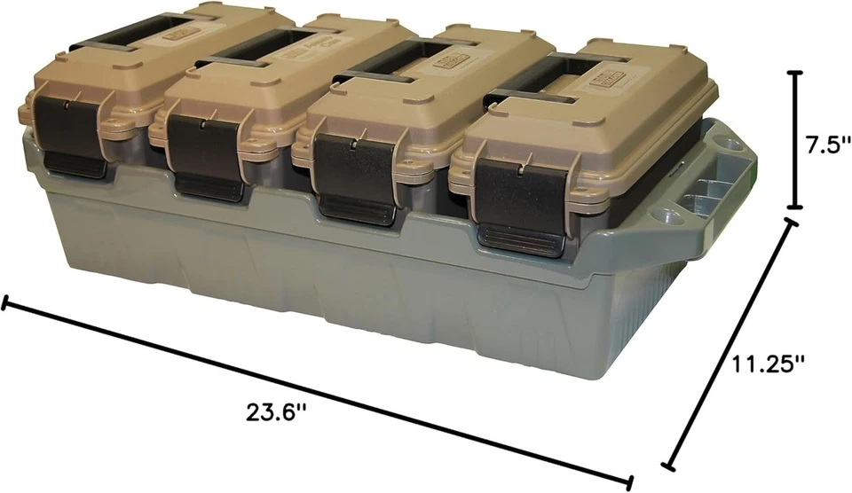 Caja de munición de 4 latas, tamaño conveniente, apilable, fácil transporte, munición calibre 30 Foto 3 de 4