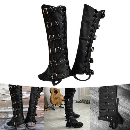 N865 Mens Deluxe Pirate Steampunk Viking Medieval Costume Boots Top Shoes Covers - Picture 5 of 5