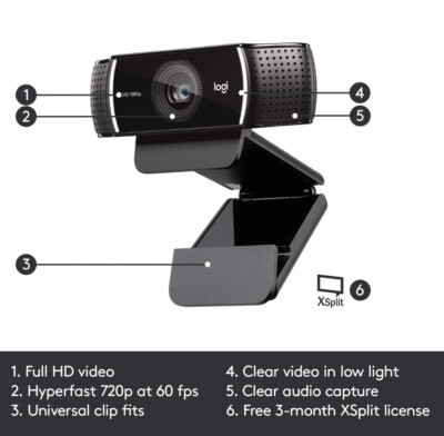 Logitech C922 Pro HD Stream Webcam Neu Versiegelt