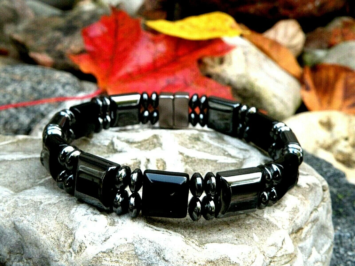 Men's Hematite Bracelet Healing Therapy Slimming Weight Loss Women Bracelets  | eBay