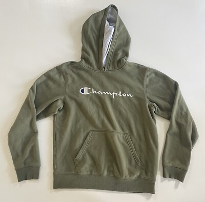 Champion Women’s Ladies Unisex Hoodie Logo Size XL Olive Green