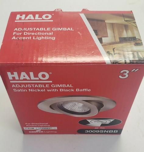Halo 30009SNBB Adjustable Gimbal Satin Nickel with Black Baffle