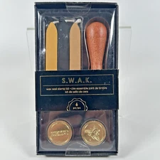 6 PCS Set Sealing Wax Stamp Kit, “Bee”, “Hello”, 3 Candles, Handle for Envelopes