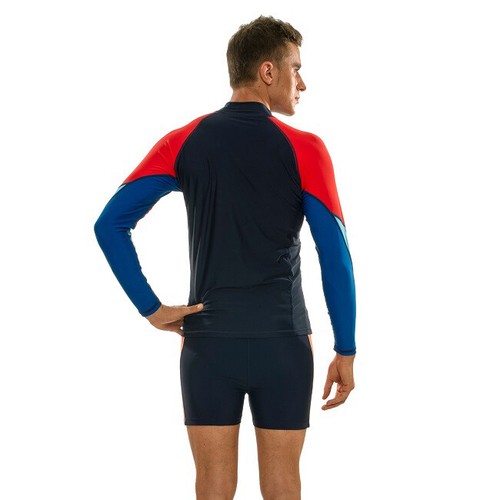 Kurzarm Herren Rash Guard Surfbekleidung Schwimmen blau Surfweste Schwimmhemden - Bild 18 von 20