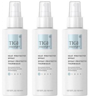 TIGI COPYRIGHT CUSTOM COMPLETE HEAT PROTECTION SPRAY - 5.07oz Pack of 3