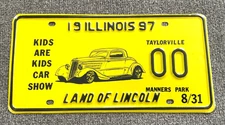 SAMPLE  1997 KIDS ARE KIDS CAR SHOW Illinois Special event license plate #00