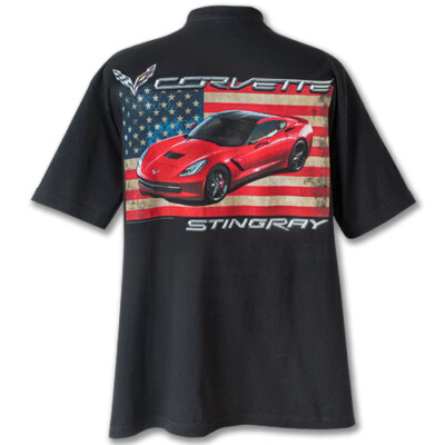 C7 Corvette Stingray Corvette American Flag Tee T-shirt