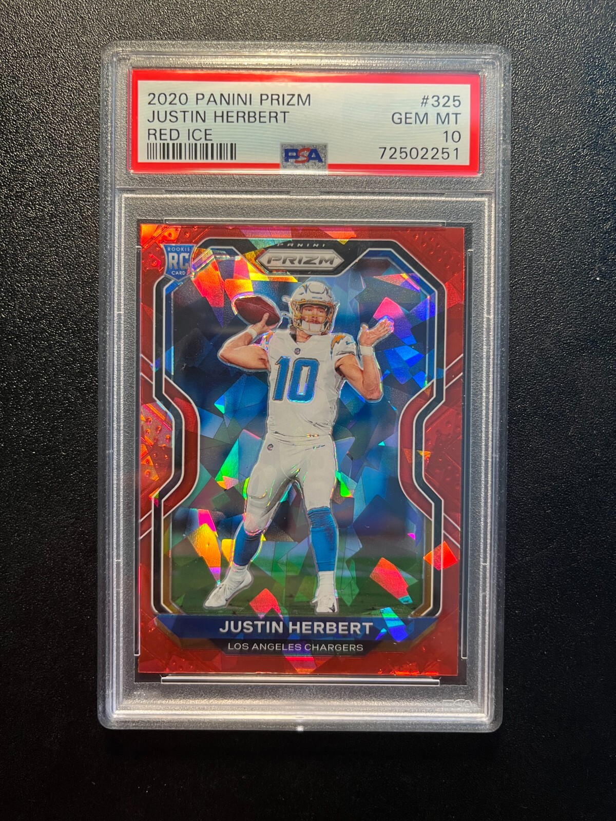 Justin Herbert Panini Prizm #325 Red Ice