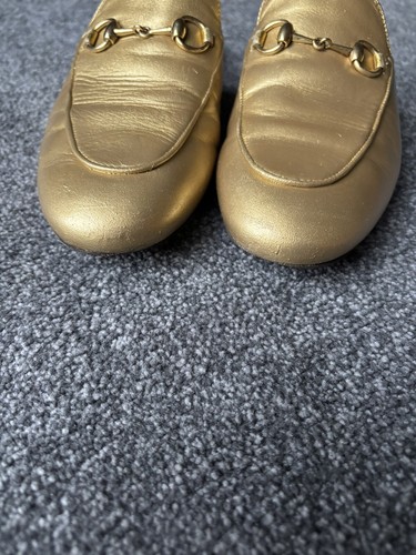 GUCCI Princetown GOLD Leather Mules Slip On Loafers Slides Flats UK 4.5 / 37.5 - Picture 10 of 24