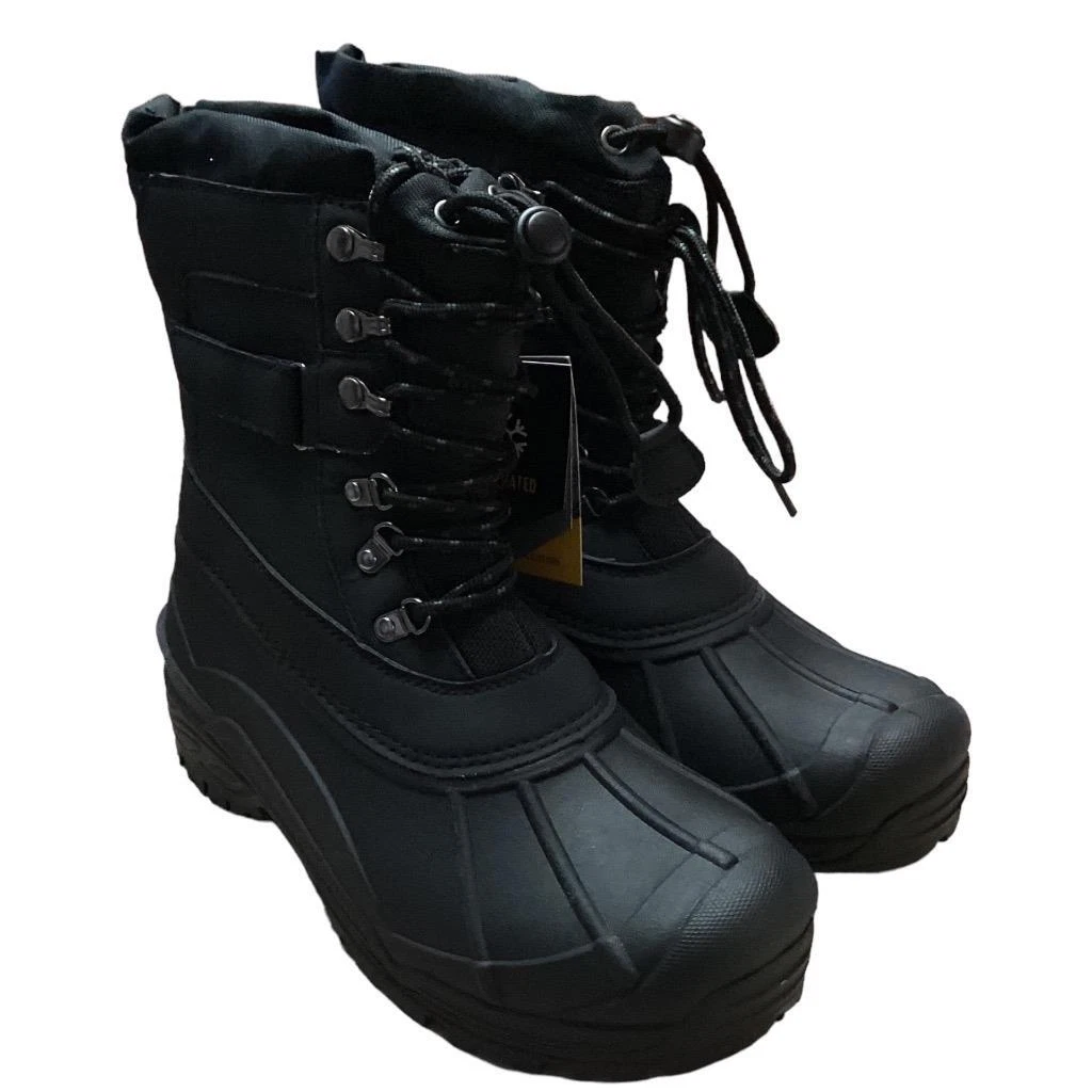 Khombu Snow Boots Men 9 Black Waterproof Insulated Lace Up Drawstring Vegan NEW
Opens in a new windo