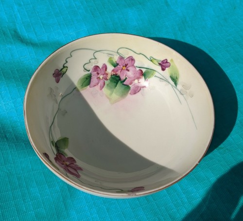 Vintage Hand Painted Purple Violets Nippon 3 Footed Bowl, Candy/Nut Dish - Picture 12 of 12