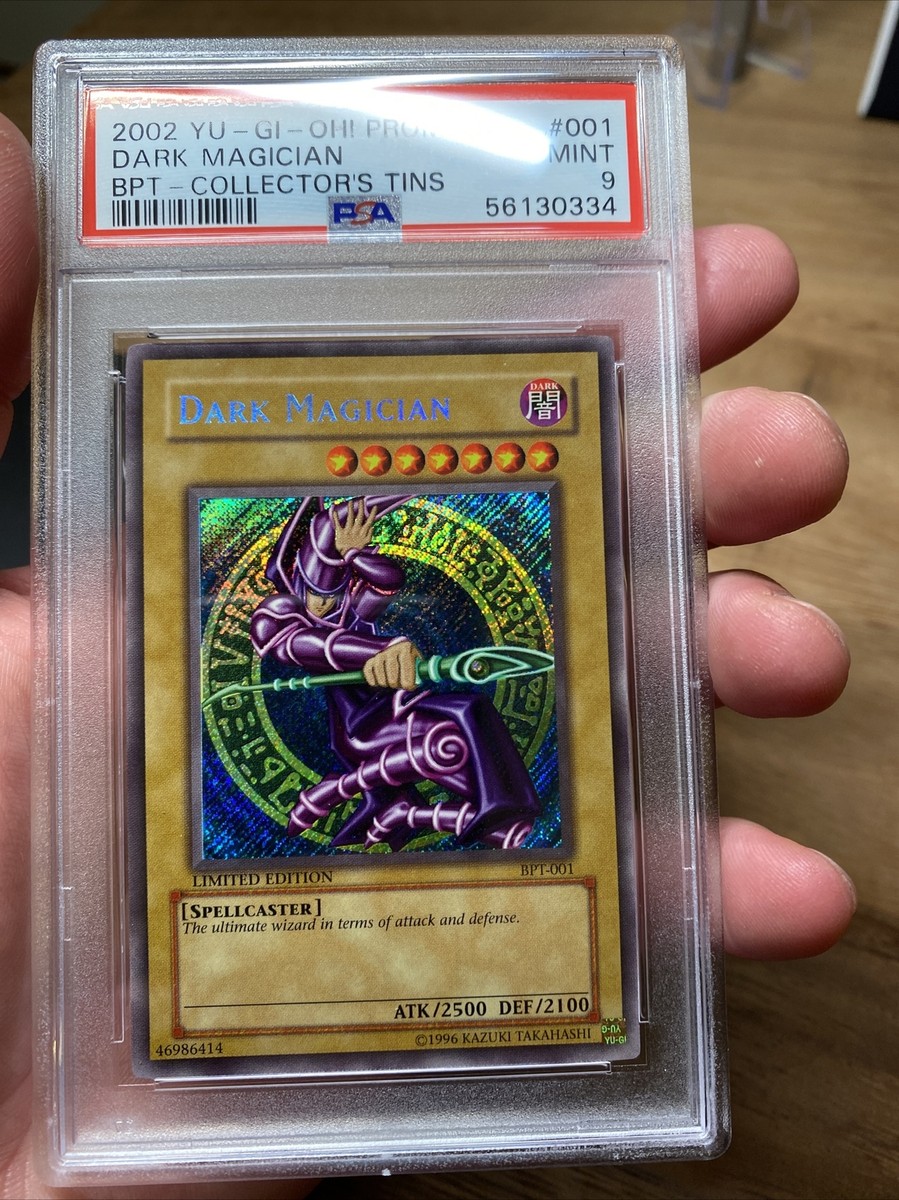 2002 Yugioh PSA 9 Dark Magician BPT-001 Secret Rare Card NEW CERT