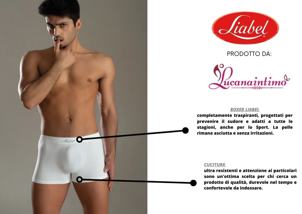 Boxer Uomo Liabel in Microfibra  Elasticizzato Seamless (no stress) 010 - Immagine 2 di 3