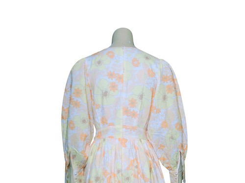 Pia Tjelta Floral Dess S 6 Women Casual Printed Long Puff Sleeve NEW 33642 - Picture 5 of 7