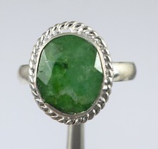 8.05 Ct Natural Green Emerald Oval Gemstone Certified Men's Ring Good Luck Gift
