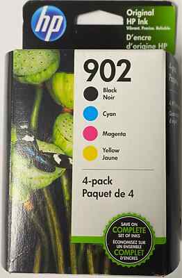 New Genuine HP 902 4PK Ink Cartridges OfficeJet Pro 6961, 6968
