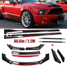 For Ford Mustang Front Bumper Lip Spoiler Splitter Side Skirt Gloss Black Red