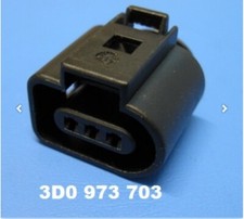 Original VW Audi Seat Skoda VAG Flachkontaktsteckgeh&auml;use 3 polig 3D0973703 neu