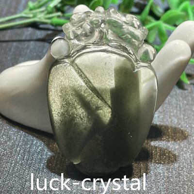 Natural White Quartz Hand Carved Tibetans King Crystal Reiki Healing1pcD33