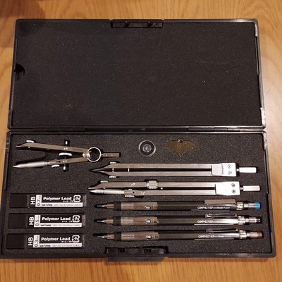 Vintage DRAPAS Sankoh Drafting Compass Set Japan Unused Mechanical Pencils