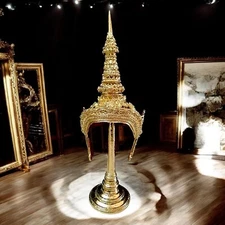 Traditional Thai Art Heritage Chada Golden Rasin Khon Mini Replica Home Decor