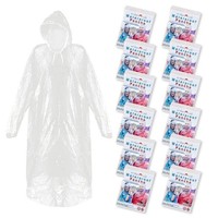 Regenponcho Einweg 12Er Set Transparent Kapuze ÄRmel Damen Herren EinheitsgrößE