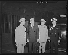 Photo:Naval Officers with Man 1930s-1940s Portrait