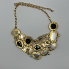 Costume Jewelry Joan Rivers Gold Tone Green/Bronze Glass Rhinestone Necklace — photo 2