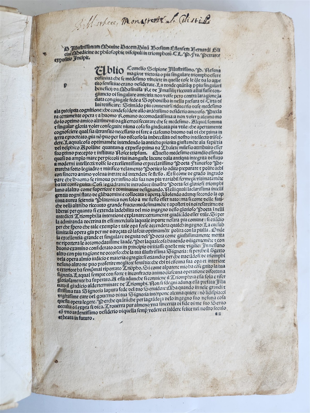 1478 INCUNABULA FRANCESCO PETRARCA by Bernardo Lapini da Siena antique FOLIO