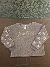 Justice Gray With Stars Sherpa Sleep Top Size Girls Large 12/14