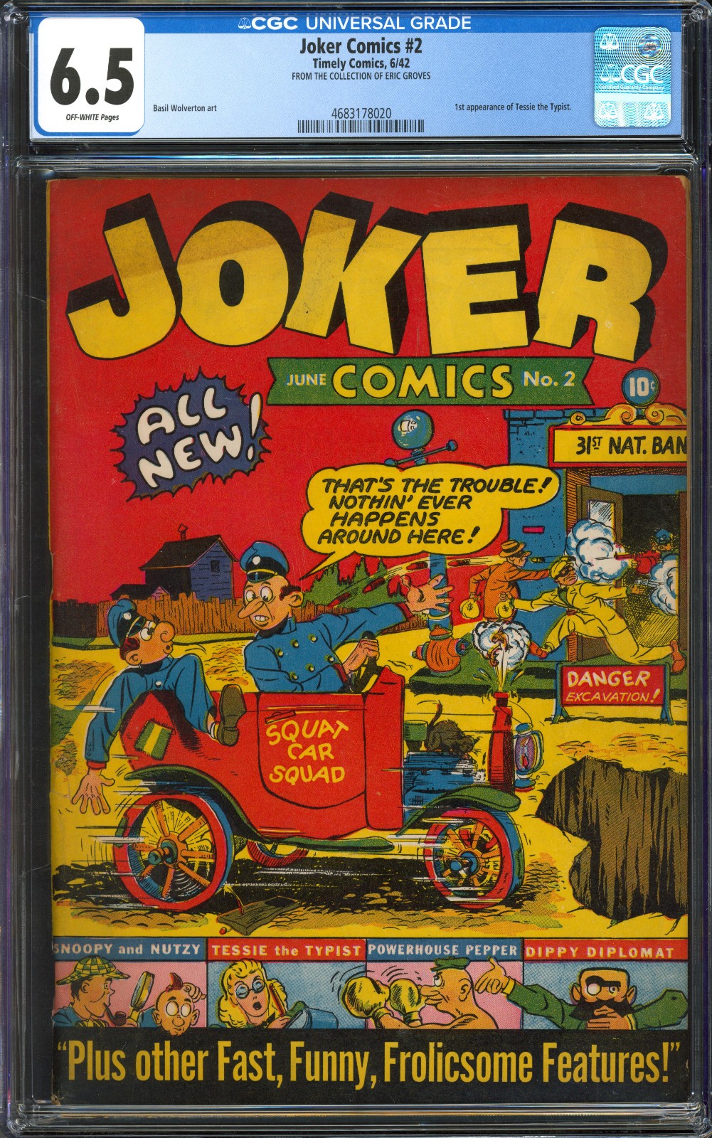Joker Comics #2 CGC 6.5 | Timely 1942 | Tessie the Typist 1st Appearance Key