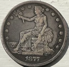 1877 Trade Dollar $1 Silver Coin Nice Detail Strong Coin See Photos