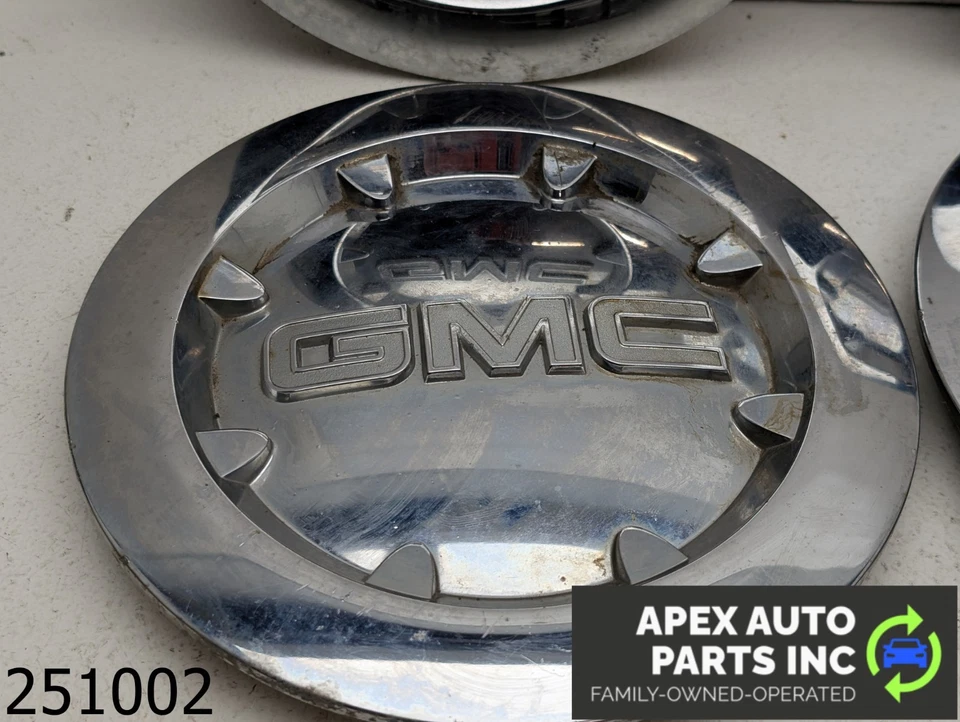 OEM 2007-2013 GMC Sierra 1500 5,3 L RUEDA CENTRO TAPACUBOS CROMO JUEGO 4 Foto 3 de 4