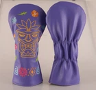 NEW Golf Driver Headcover Purple Tiki Mask Hawaiian Embroidered Cover