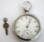 Large heavy Antique oversized Waltham P.S Bartlett Coin Silver Pocket Watch 1873
