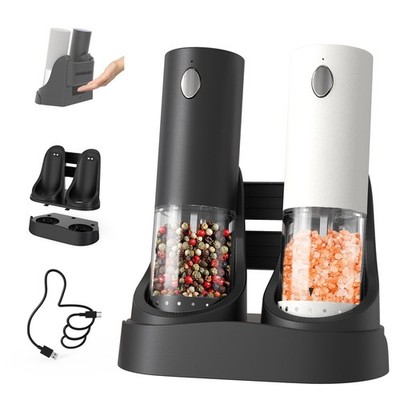 CIRCLE JOY Electric Salt and Pepper Grinder Set Automatic Salt and Pepper Mills