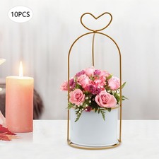 10pcs Modern Metal Geometric Gold Vases Wedding Party Flower Stand Gardens Decor