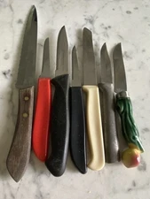 Lot of vintage kitchen paring knife knives Ekco Quikut Tramontina Cardinal