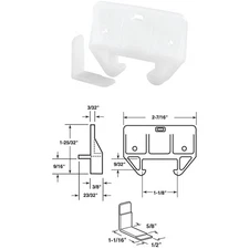 Prime-Line Polyethylene White Track Guide for 9/32 In. X 1-1/8 In. Track (2